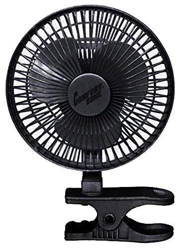 Book Cover Comfort Zone 6 INCH - 2 Speed - Adjustable Tilt, Whisper Quiet Operation Clip-On-Fan with 5.5 Foot Cord and Steel Safety Grill, Black