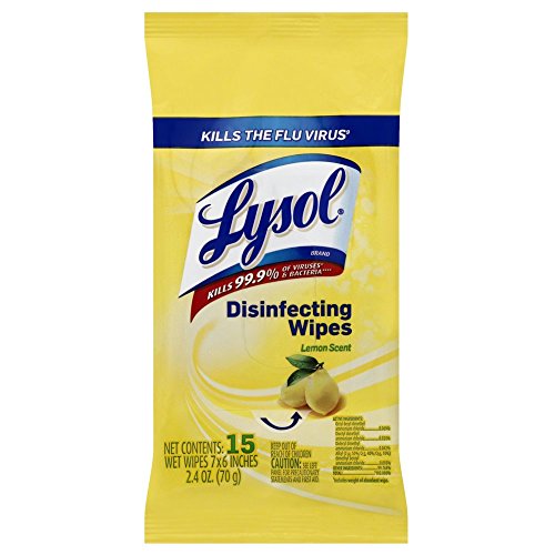Book Cover Lysol Disinfecting Wipes to-Go Pack, Lemon Scent, 15 ct (Pack of 3)