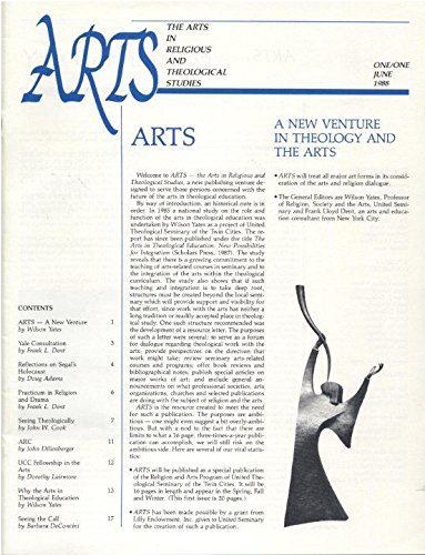 ARTS: The Arts in Religious and Theological Studies (vol. 1, no. 1), 1988