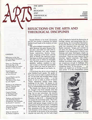 ARTS: The Arts in Religious and Theological Studies (vol. 4, no. 3), 1992