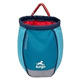 Kurgo Dog Training Treat Pouch Bag, Treat Bags for Dogs, Portable Pet Pocket Waist Clip Bag, Reflective Snack Bag for Pets, Includes Clip and Carabiner, Go Stuff-it Bag, Coastal Blue