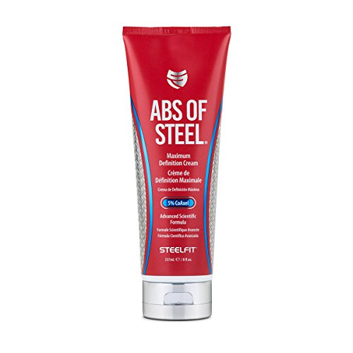 SteelFit Abs of Steel Maximum Definition Cream with 5% Coaxel, 8 fl oz (237ml).