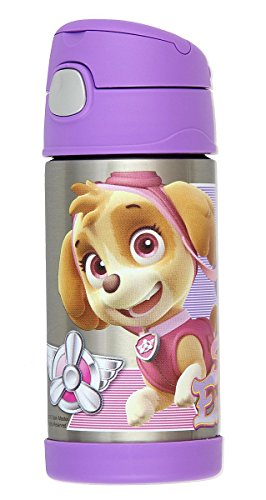 Book Cover Thermos SS Vac Insulated 12oz Straw Bottle Paw Patrol Girl