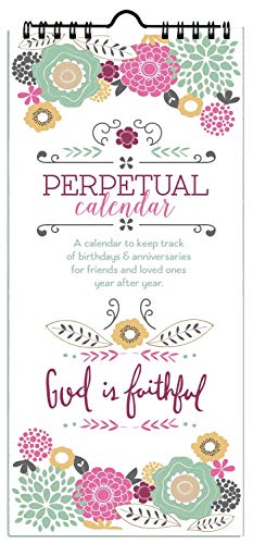 God is Faithful Perpetual Birthday & Anniversary Calendar, Annual Reminder Calendar with Scripture by Emily Burger