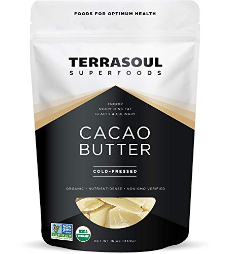 Book Cover Terrasoul Superfoods Organic Cacao Butter, 1 Lb - Raw | Keto | Vegan | Unrefined