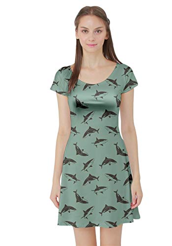 CowCow Womens Chinese Dragon Vintage Flowers Japanese Pattern Skater Dress, XS-5XL