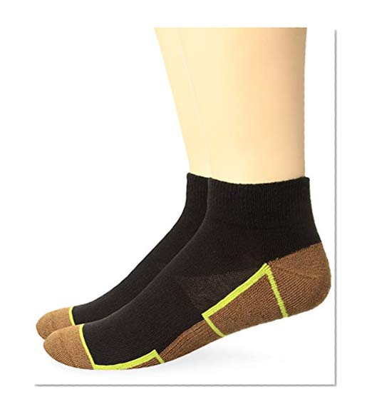 Copper Sole Men's 2 Pack Athletic Ankle Socks
