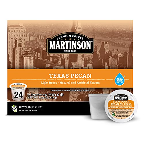 Martinson Single Serve Coffee Capsules, Texas Pecan, Compatible with Keurig K-Cup Brewers, 24 Count