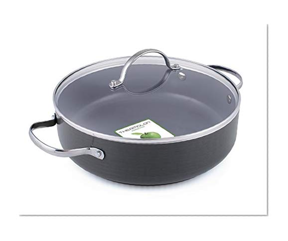 GreenPan Venice Faitout avec Revêtement Anodisé Dur et Anti-Adhésif Convient pour La Vitro-Céramique et l’Induction, Gris, 30 cm
