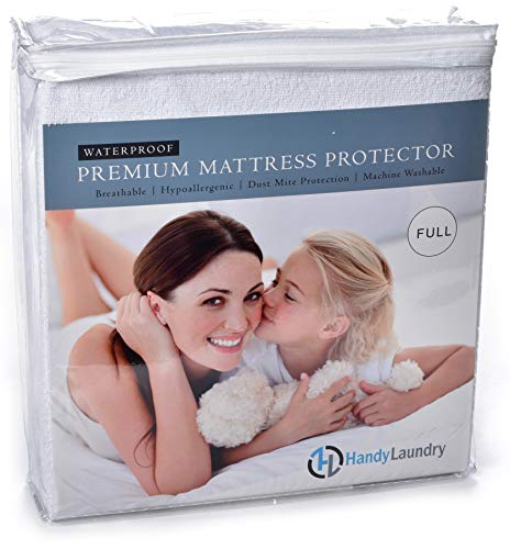 Book Cover Full Mattress Protector - Waterproof, Breathable, Blocks Allergens, Smooth Soft Cotton Terry Cover. The Premium Mattress Protector Will Surely Increase The Life of Your Mattress. (Full)