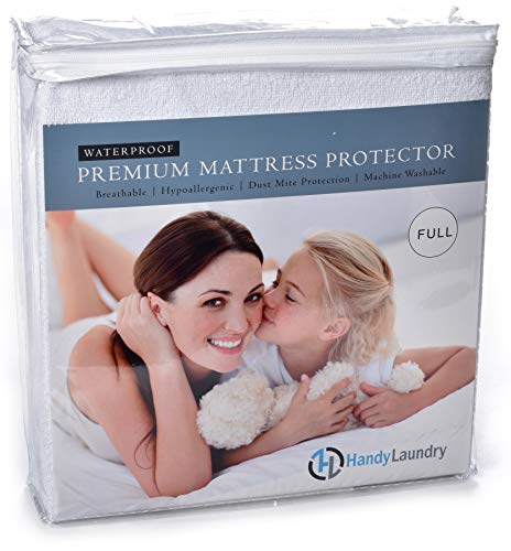 Full Mattress Protector - Waterproof, Breathable, Blocks Allergens, Smooth Soft Cotton Terry Cover. The Premium Mattress Protector Will Surely Increase The Life of Your Mattress. (Full)