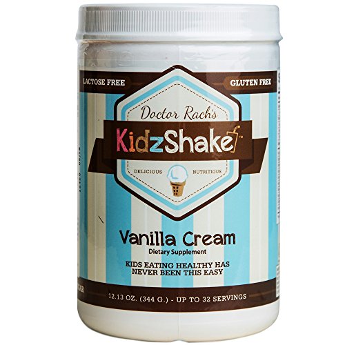 KidzShake - Kids Vanilla Cream Organic Protein Powder | Nutritional Meal Replacement Shake - Non GMO & Gluten Free w/ Probiotics, 12.13 oz