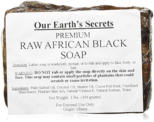 Book Cover Our Earth's Secrets Raw African Black Soap, 1 lb.
