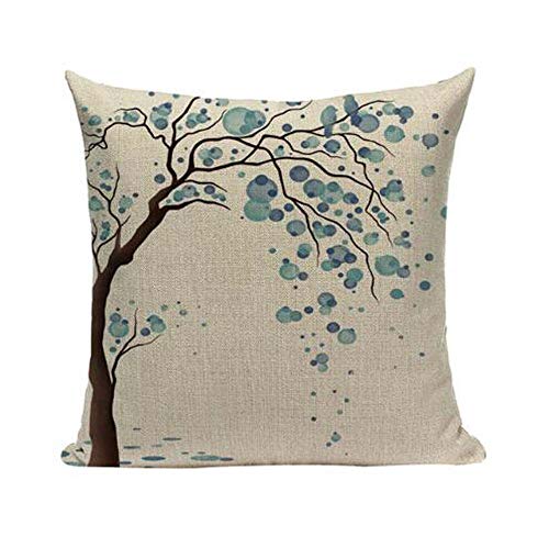 Hand-painted Butterfly Owl Cotton Linen Pillowcase Sofa Cushion Cover 