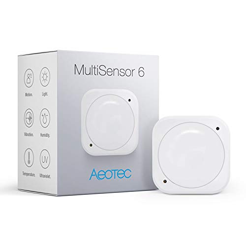 Book Cover Aeotec Multisensor 6, Z-Wave Plus 6-in1 motion, temperature, humidity, light, UV, vibration sensor