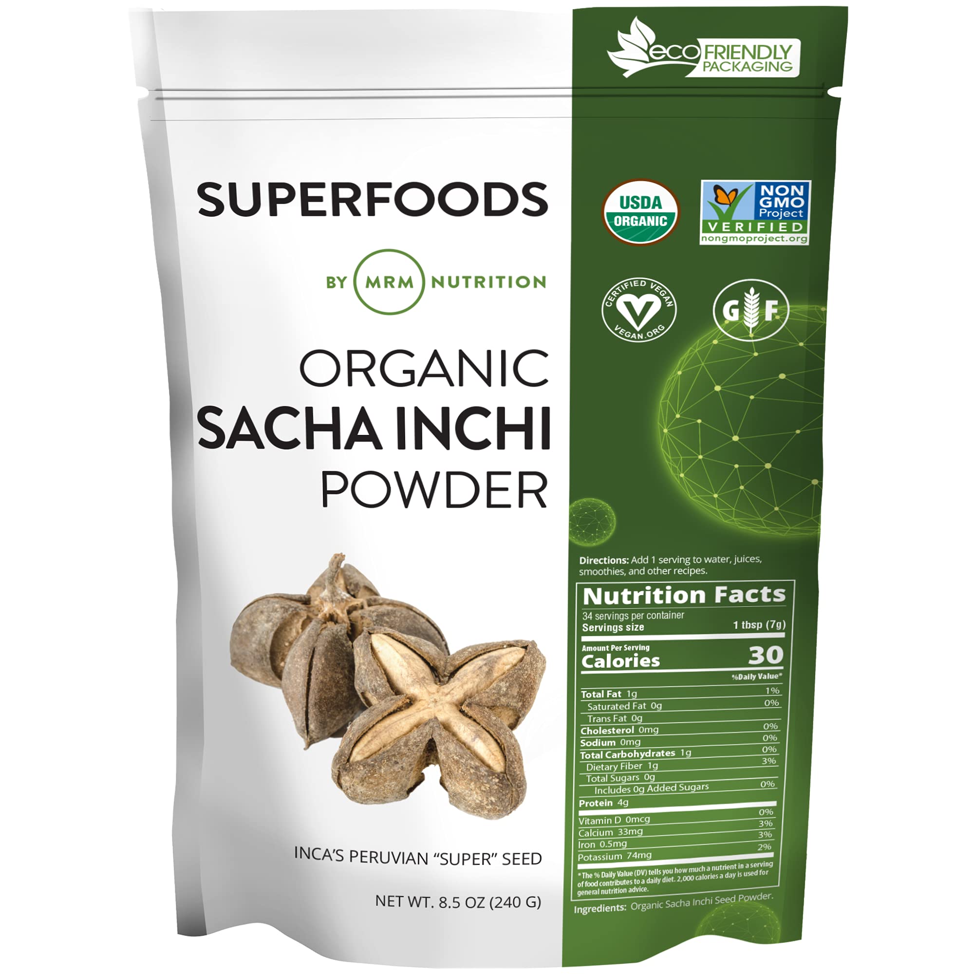 Book Cover MRM Nutrition Organic Sacha Inchi Powder | Superfoods | Heart Health | Antioxidant | 34 Servings