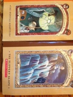 Lemony Snickett (6 Book Set) #3: The Wide Window. #5: The Austere Academy. #6: The Ersatz Elevator. #7: The Vile Village. #8: The Hostile Hospital. #10: The Slippery Slope.