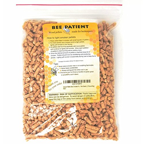 Book Cover Wood Pellets Bee Smoker Fuel, With Bonus Beekeeping Smoker Fire Starters, 2 Pound Bag