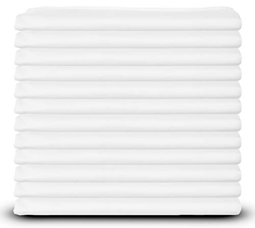 White Pillowcases, Standard Size, T-180 Percale, 12-Pack