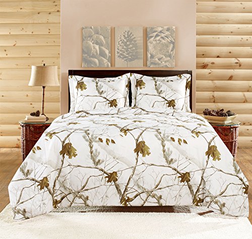 Realtree APC 3 Piece Comforter Set, Queen, Bright Snow