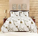 Realtree APC 3 Piece Comforter Set, Queen, Bright Snow