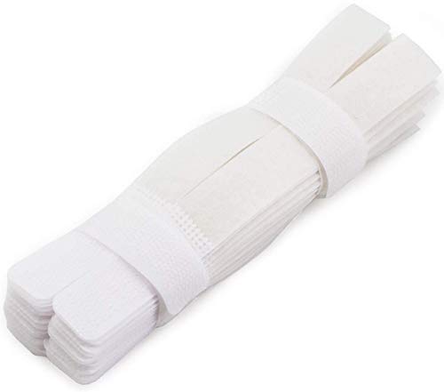 PASOW 50pcs Cable Ties Reusable Fastening Wire Organizer Cord Rope Holder 7 Inch (White)