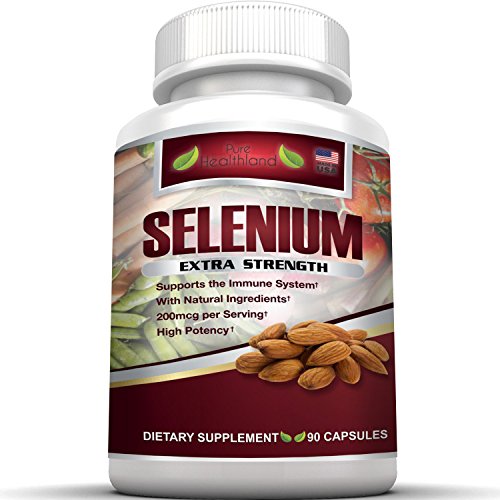 Selenium Supplement 200mcg By Pure Healthland. High Potency Yeast Free Selenium Supplement Capsules Essential Trace Minerals. Made in USA