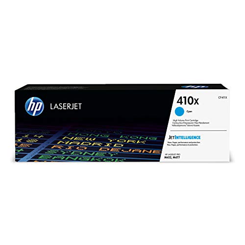 Book Cover HP 410X | CF411X | Toner Cartridge | Cyan | Works with HP Color LaserJet Pro M452 Series, M377dw, MFP 477 Series | High Yield