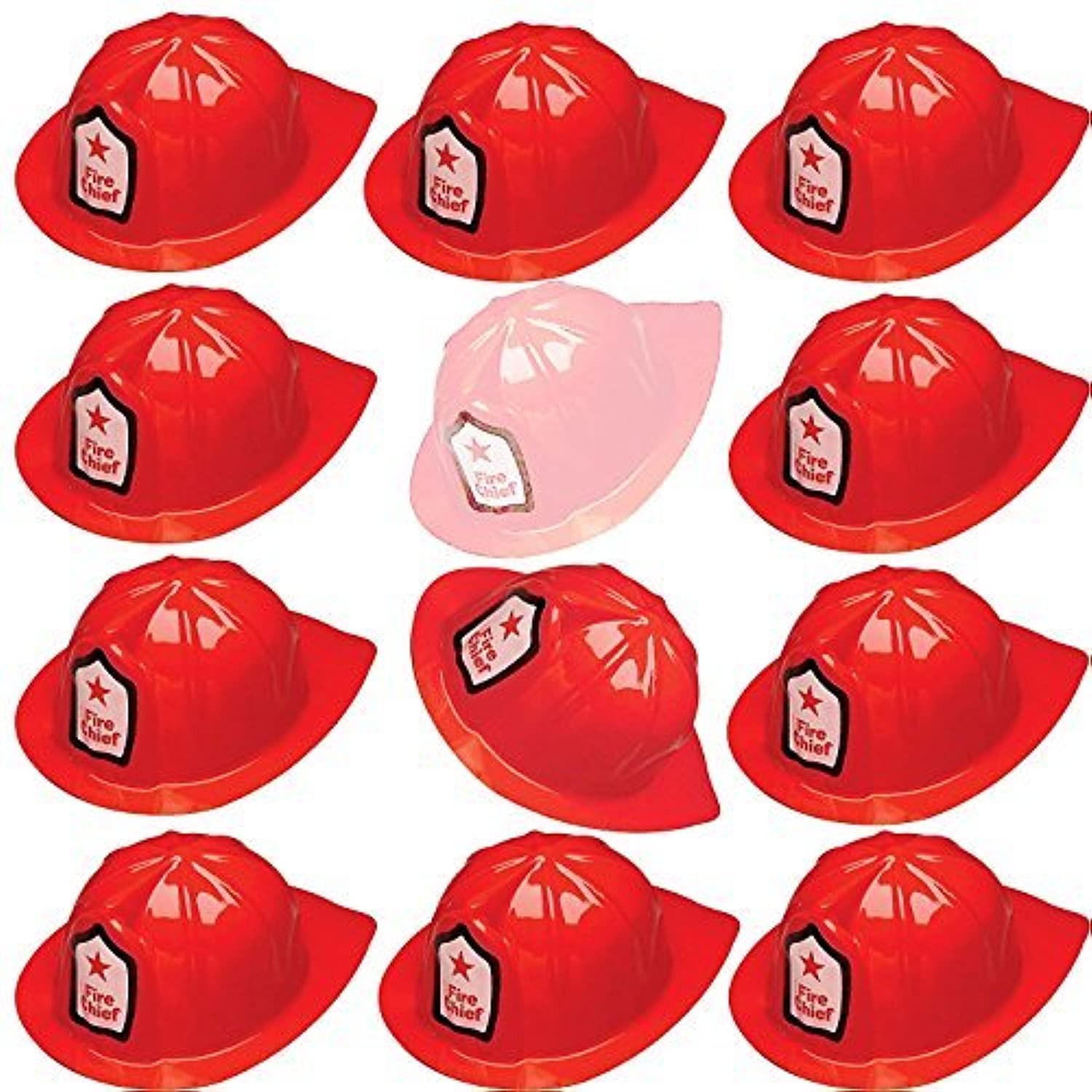 Book Cover Adorox 12 Pcs Firefighter Chief Soft Plastic Hat Party Favor 12 Red Hats