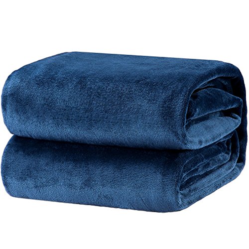 Book Cover Bedsure Fleece Blanket Throw Size Navy Lightweight Super Soft Cozy Luxury Bed Blanket Microfiber