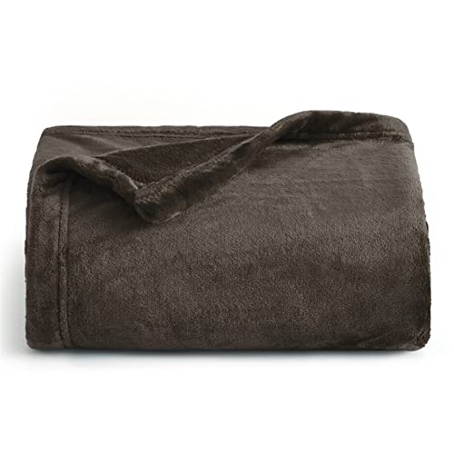 Book Cover Bedsure Fleece Blanket Twin Blanket Brown - 300GSM Soft Lightweight Plush Cozy Twin Blankets for Bed, Sofa, Couch, Travel, Camping, 60x80 inches
