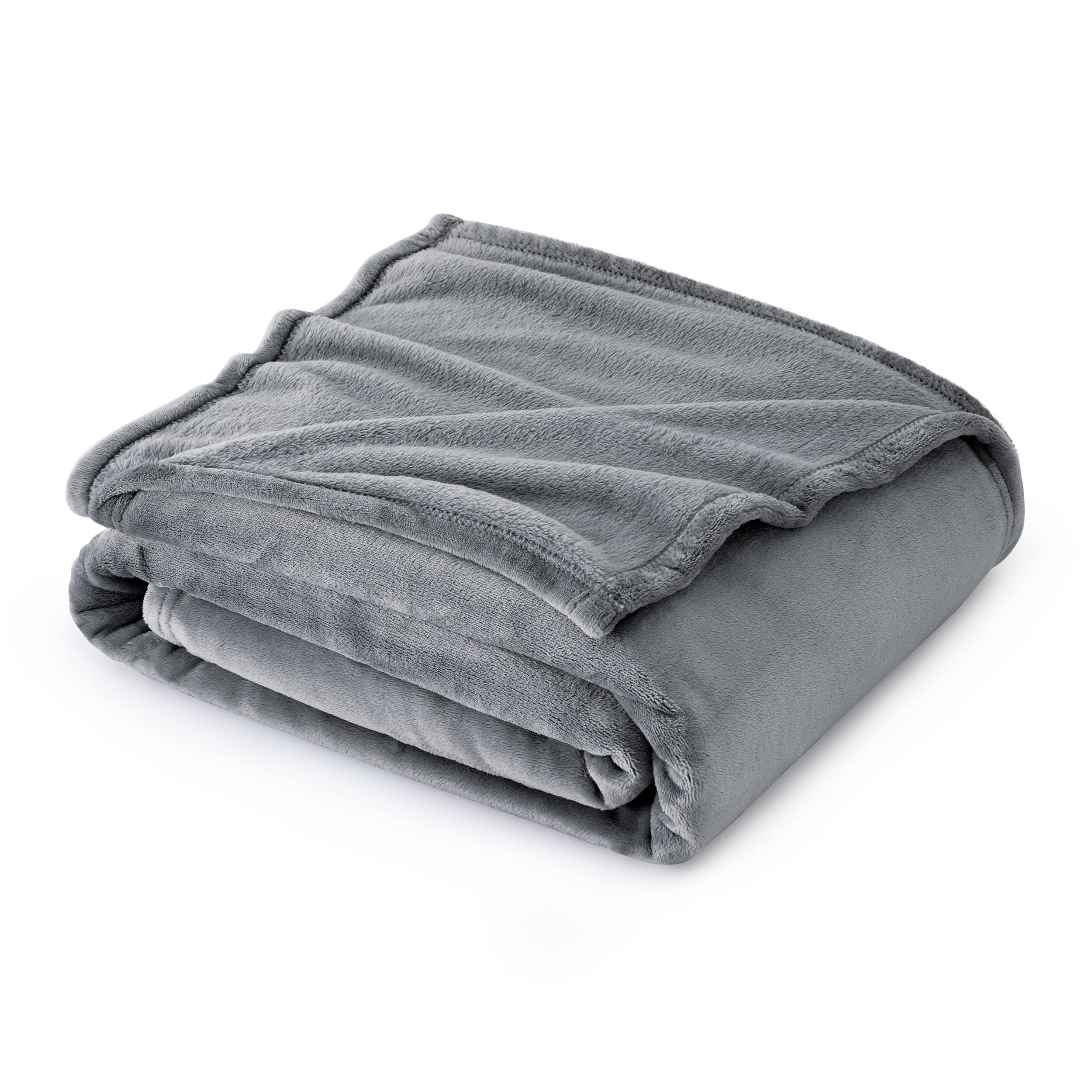 Book Cover Bedsure Fleece Blankets Twin Size Grey - 300GSM Lightweight Plush Fuzzy Cozy Soft Twin Blanket for Bed, Sofa, Couch, Travel, Camping, 60x80 inches Twin (60