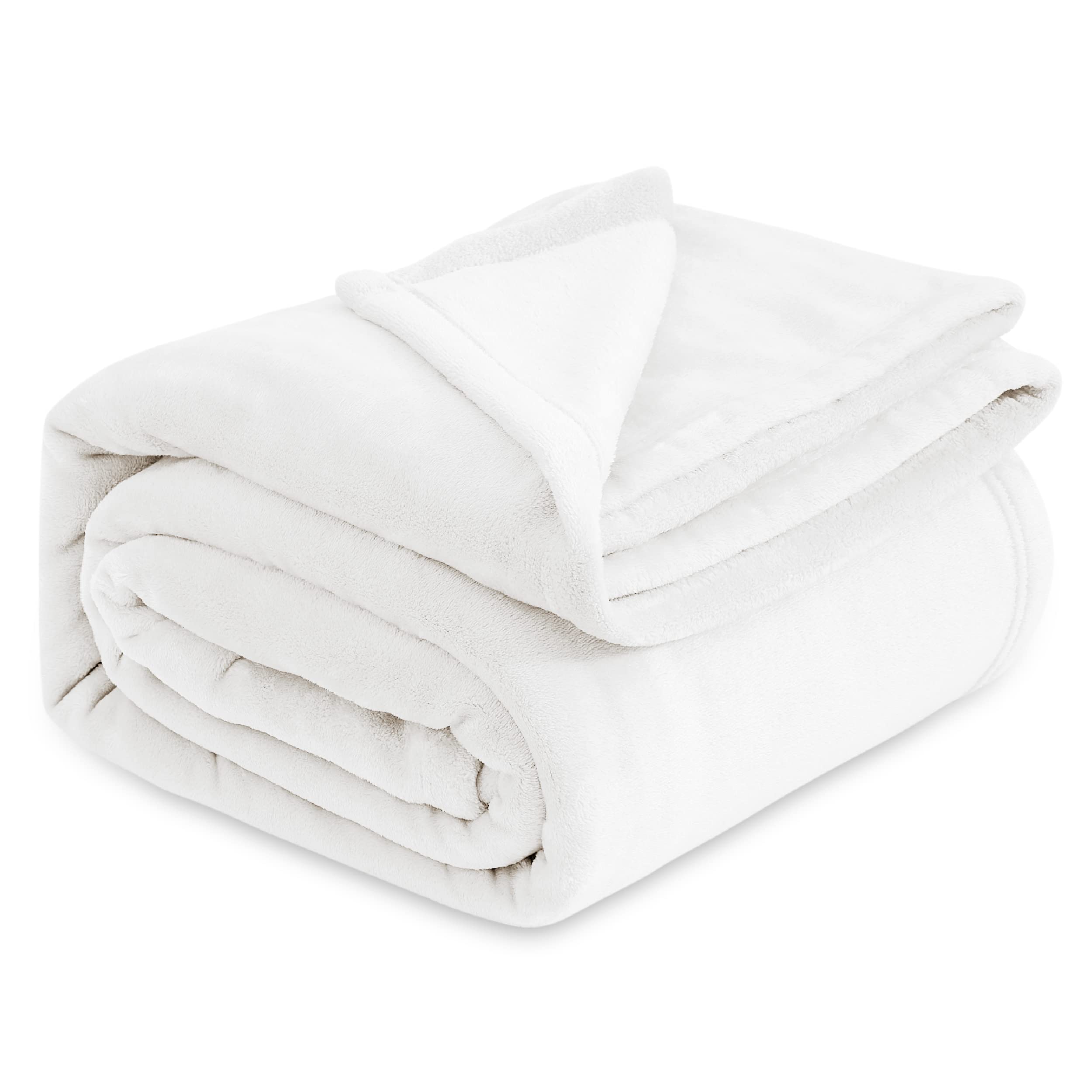 Book Cover Bedsure Fleece Blanket Queen Blanket White - Bed Blanket Soft Lightweight Plush Fuzzy Cozy Luxury Microfiber, 90x90 inches Queen (90