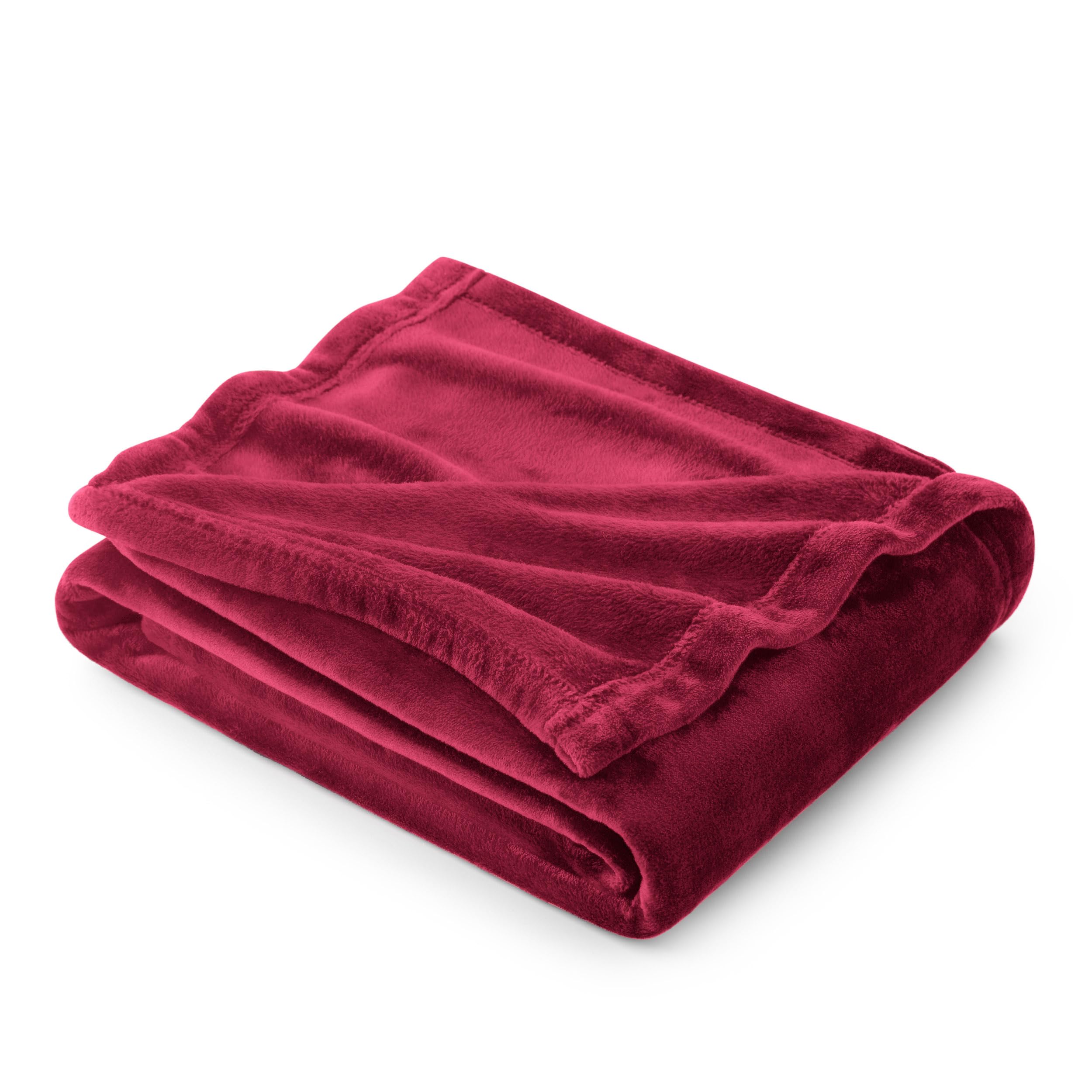 Book Cover Bedsure Fleece Blanket Twin Blanket Burgundy - 300GSM Soft Lightweight Plush Cozy Twin Blankets for Bed, Sofa, Couch, Travel, Camping, 60x80 inches