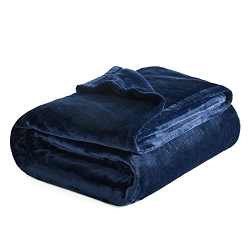 Book Cover Bedsure Fleece Blankets King Size Navy Blue - Bed Blanket Soft Lightweight Plush Cozy Fuzzy Luxury Microfiber, 108x90 inches