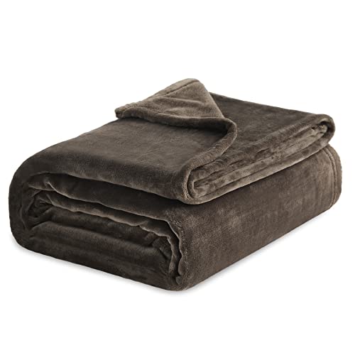 Book Cover Bedsure Fleece Blankets King Size Brown - Bed Blanket Soft Lightweight Plush Cozy Fuzzy Luxury Microfiber, 108x90 inches