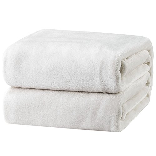 Book Cover Bedsure Fleece Blanket King Size White Lightweight Super Soft Cozy Luxury Bed Blanket Microfiber