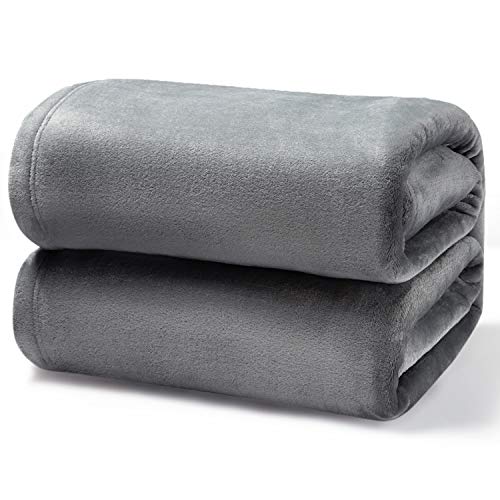 Book Cover Bedsure Fleece Blanket King Size Grey Lightweight Super Soft Cozy Luxury Bed Blanket Microfiber