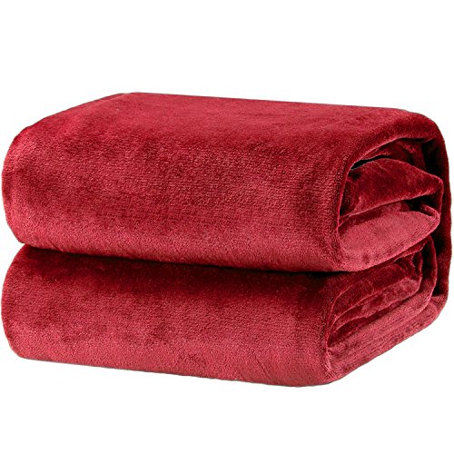 Book Cover Bedsure Fleece Blanket King Size Red Lightweight Super Soft Cozy Luxury Bed Blanket Microfiber