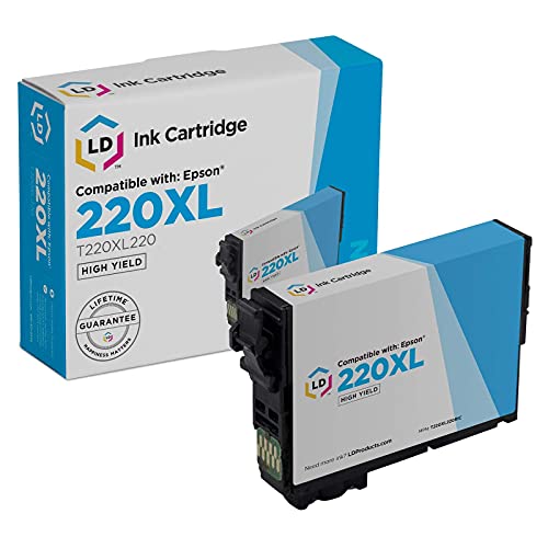 LD Products Remanufactured Replacement for Epson 220XL Ink Cartridges 220 XL T220XL220 High Yield (Cyan) for XP-320, XP 420, XP-424, Workforce WF-2630, WF-2650, WF2660, WF-2750, WF-2760