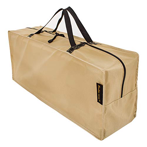 Hentex Outdoor Cushion Storage Bag, Zippered Storage Bags with Handles, 48"L×16"W×22"H, Khaki