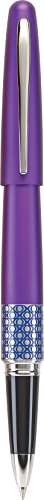 Pilot MR Retro Pop Collection Gel Roller Pen, Purple Barrel with Ellipse Accent, Fine Point, Black Gel Ink (91404) Modern Design Gel Roller Pen with Retro Patterns, Stainless Steel Nib, Refillable