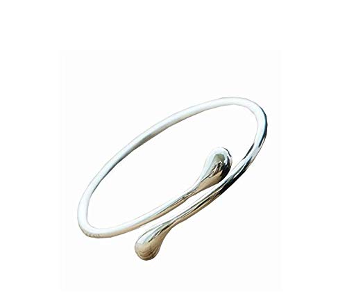 skyllc Fashion Women's Jewellery Plated Silver Double Round Head Bracelet Opening Bangle