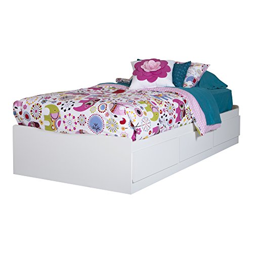 Book Cover South Shore Logik Twin Mates Bed (39'') with 3 Drawers, Pure White