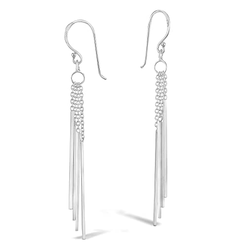 AeraVida Trendy Stranded Stick Drop Sterling Silver Dangle Earring, 4x65mm