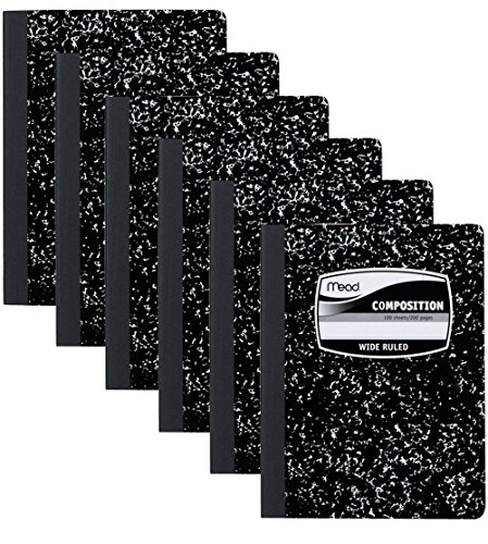 Book Cover Mead Composition Notebook, Wide Ruled, 100 Sheets, 6 Piece
