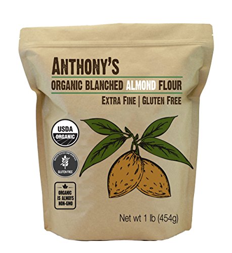 Book Cover Anthony's Organic Almond Flour, 1lb, Blanched, Gluten Free, Non GMO, Keto Friendly