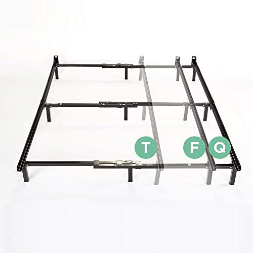 Book Cover Zinus Michelle Compack Adjustable Steel Bed Frame for Box Spring and Mattress Set, Fits Twin to Queen sizes, Black (AZ-SBF-U2)