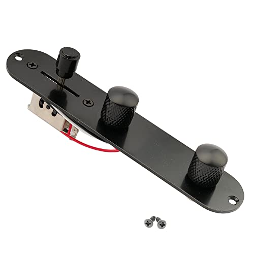 Musiclily 3 Way Loaded Tele Control Plate for Fender Telecaster Electric Guitar, Black