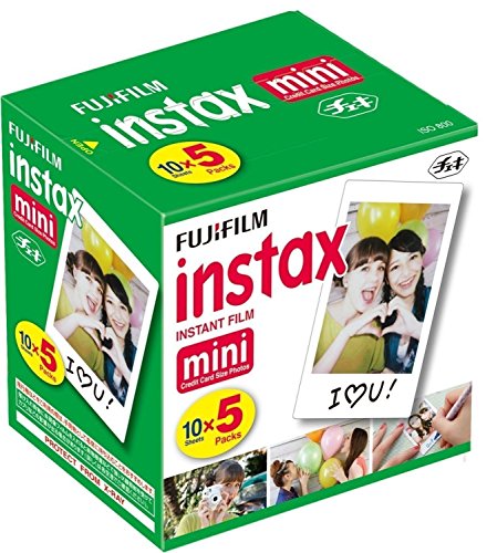 Book Cover Fujifilm Instax Mini Instant Film, 10 Sheets×5 Pack(Total 50 Shoots)